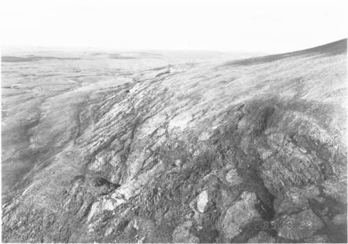 Photo 1991-313 : Looking North West At Basement Complex To Mary River Gp., Mega Breccia In Fore Ground