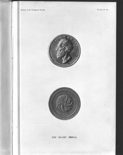 Photo 1994-756H : The Bigsby Medal Of The Geological Society Of London. Obverse - Portrait Of J.j. Bigsby; Reverse - _Angelactinites Dicksoni_.