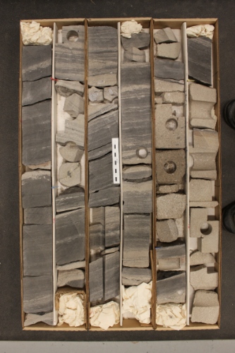 Photo 2019-458 : Photograph of core 2, Roberval K-92. Scale bar is 10 cm in length.