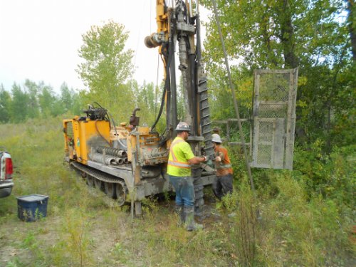 Photo 2020-637 : Drilling of the stratigraphic borehole by hollow-stem augering
