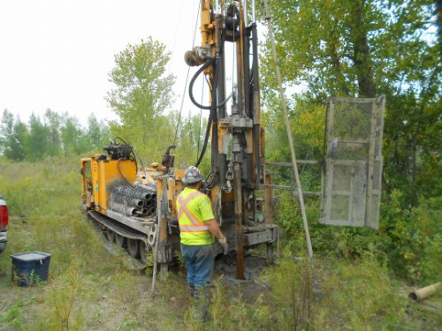Photo 2020-638 : Drilling of the stratigraphic borehole by casing advancement