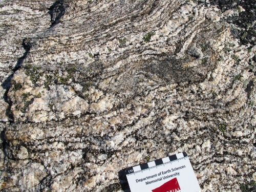 Photo 2022-260 : Migmatitic Archean granodiorite (Agd) in the Lunan domain