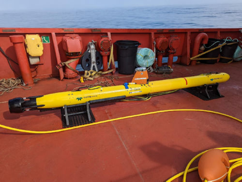 Photo 2023-053 : AUV used to collect high-resolution bathymetric data in Joeys Gully and Nachvak Fjord.