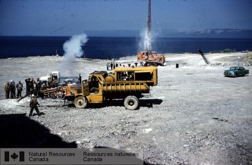 Photo KGS-1409 : Carrière de calcaire Aguathuna de la Dominion Steel Co., baie de Port au Port (Terre-Neuve)