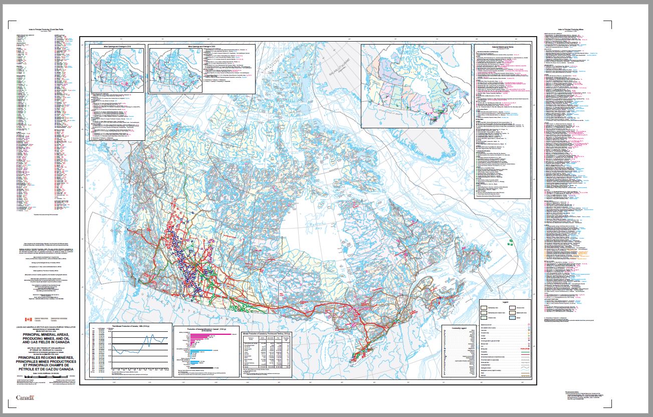 1953 Carte Géographique Géologique Minéraux de la Province de l'Ontario 1953 Original Mineral Map of the PROVINCE of ONTARIO